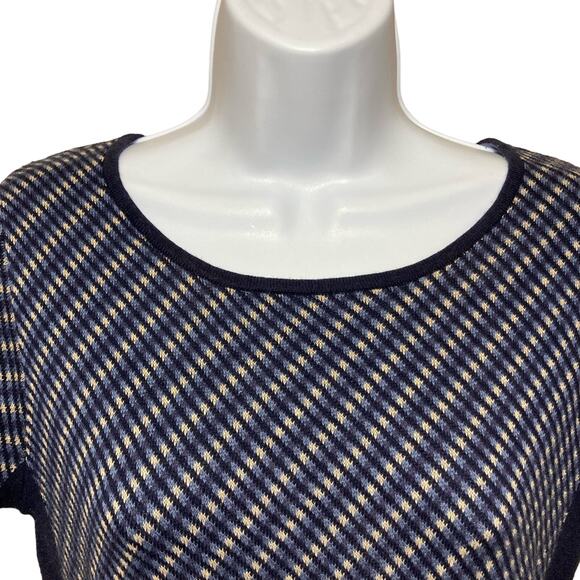 Boden Zoe Knitted Short Sleeve Shift Sweater Dress Blue Stretch Womens Size 6 R - Picture 12 of 14